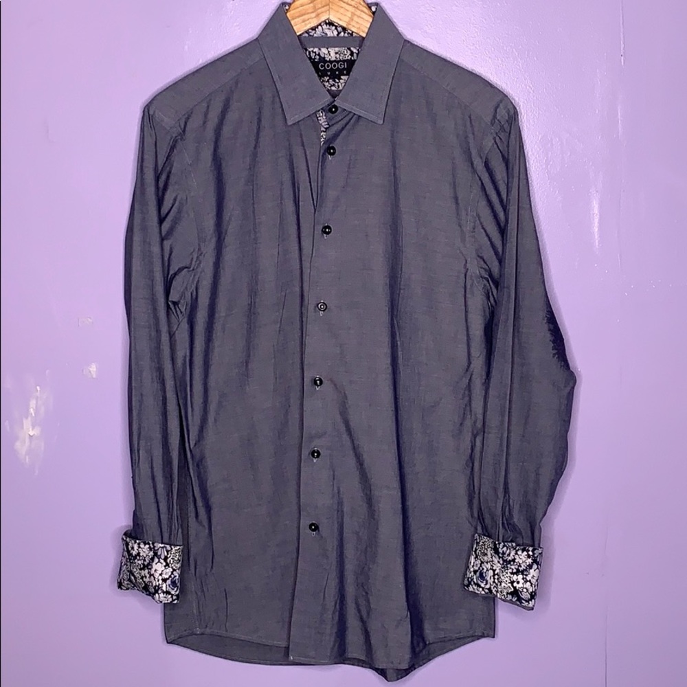 Coogi Luxe grey button down shirt